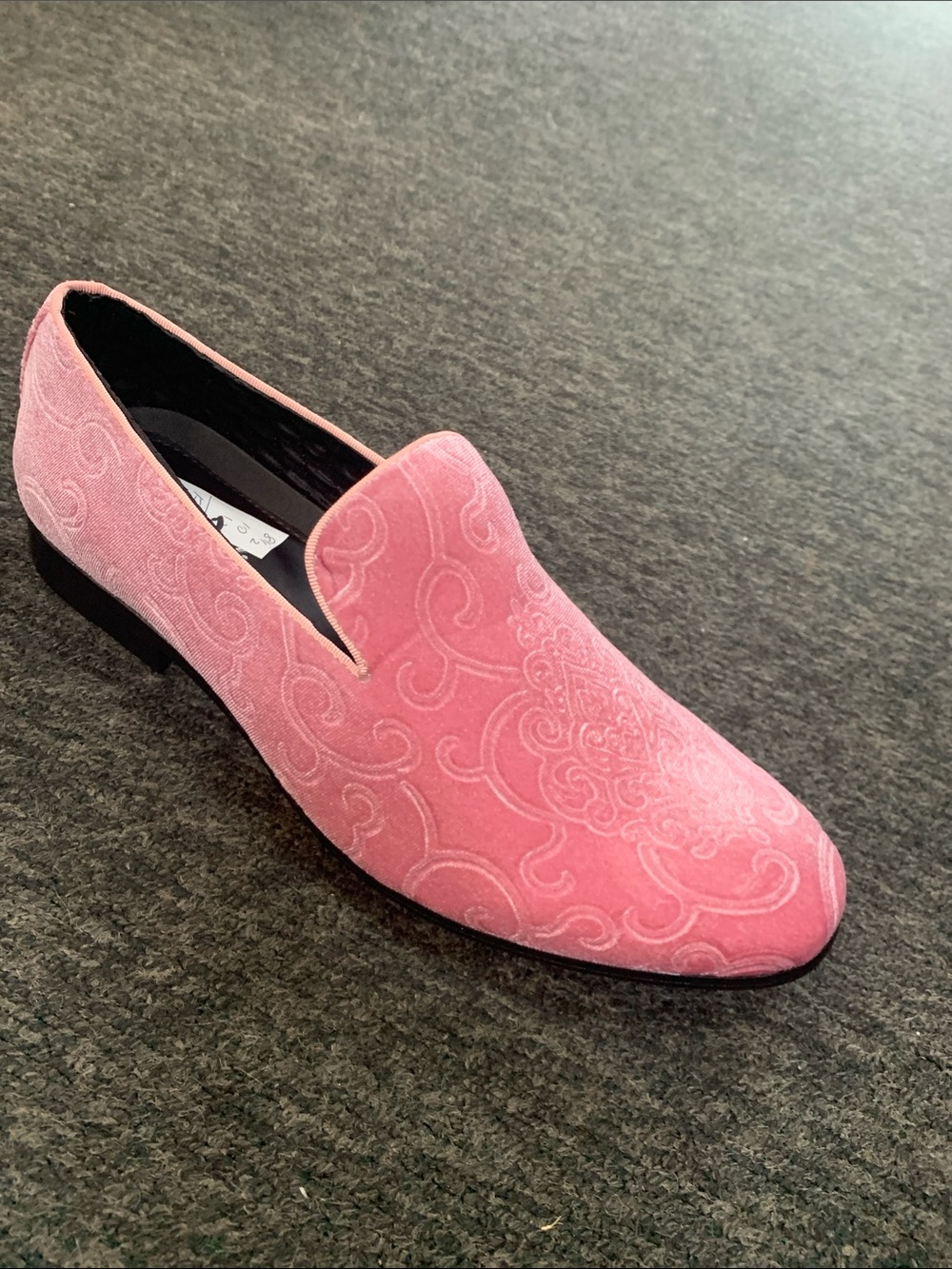 Mens Pink slip on smoker velvet shoe for men and boys